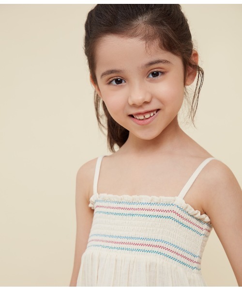 PETIT BATEAU（プチバトー）の「シャーリングキャミソール（キャミソール・キッズ・オフホワイト・3YEAR）」の7枚目の写真