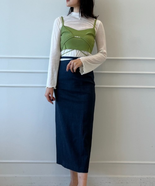 EIMY ISTOIRE(エイミーイストワール)の「ポイントパールニットビスチェトップス(ニット/セーター・レディース・イエロー/グリーン系その他/オフホワイト/ブルー/ブラック・FREE)」の21枚目の写真