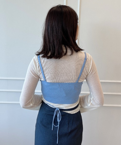 EIMY ISTOIRE(エイミーイストワール)の「ポイントパールニットビスチェトップス(ニット/セーター・レディース・イエロー/グリーン系その他/オフホワイト/ブルー/ブラック・FREE)」の18枚目の写真
