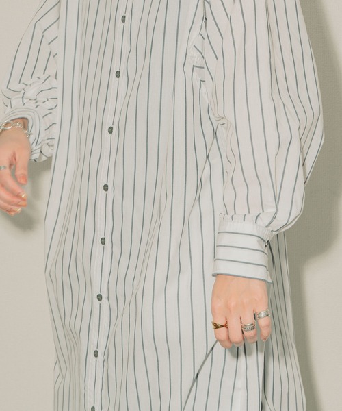 ottilie（オティーリエ）の「ottilie ストライプシャツワンピ（シャツワンピース・レディース・ピンク/ブルー/オフホワイト・FREE）」の8枚目の写真