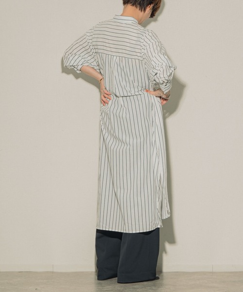 ottilie（オティーリエ）の「ottilie ストライプシャツワンピ（シャツワンピース・レディース・ピンク/ブルー/オフホワイト・FREE）」の5枚目の写真