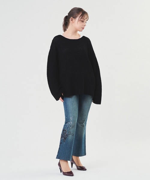 Adoon plain（アドーンプレーン）の「【Oversized  openwork knit】/オーバーサイズ透かしニット（ニット/セーター・メンズ・ブラック/アイボリー/ピンク・MEDIUM/LARGE）」の11枚目の写真