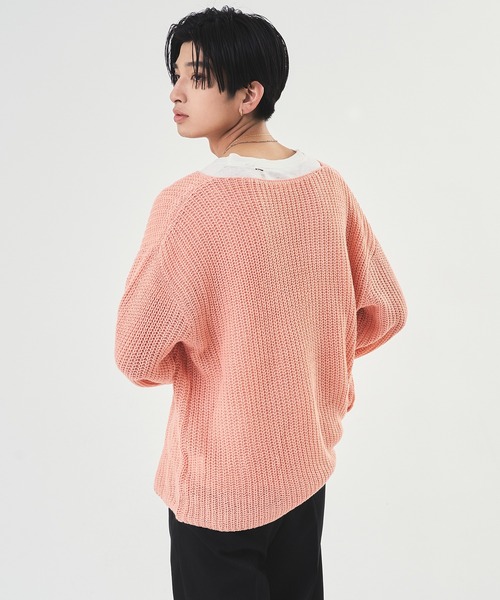 Adoon plain（アドーンプレーン）の「【Oversized  openwork knit】/オーバーサイズ透かしニット（ニット/セーター・メンズ・ブラック/アイボリー/ピンク・MEDIUM/LARGE）」の16枚目の写真