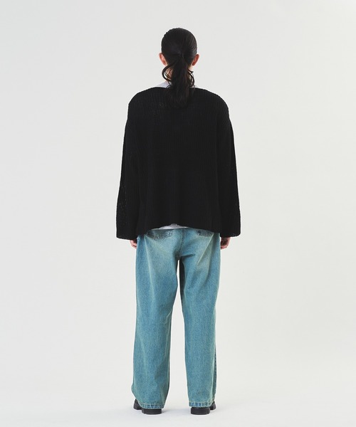 Adoon plain（アドーンプレーン）の「【Oversized  openwork knit】/オーバーサイズ透かしニット（ニット/セーター・メンズ・ブラック/アイボリー/ピンク・MEDIUM/LARGE）」の6枚目の写真