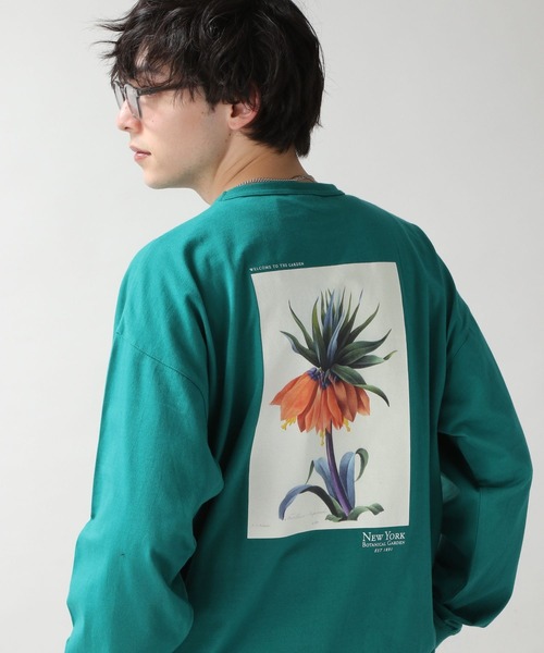 RAGEBLUE（レイジブルー）の「【NEWYORK BOTANICAL GARDEN】コラボプリントロンT（Tシャツ/カットソー・メンズ・ブラック/ホワイト系その他3/ホワイト/グリーン・LARGE/MEDIUM）」の4枚目の写真
