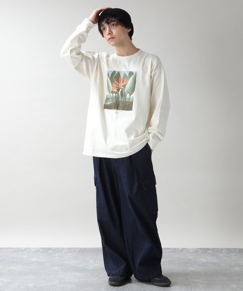 RAGEBLUE（レイジブルー）の「【NEWYORK BOTANICAL GARDEN】コラボプリントロンT（Tシャツ/カットソー・メンズ・ブラック/ホワイト系その他3/ホワイト/グリーン・LARGE/MEDIUM）」の5枚目の写真