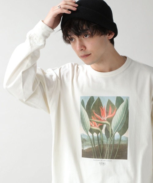 RAGEBLUE（レイジブルー）の「【NEWYORK BOTANICAL GARDEN】コラボプリントロンT（Tシャツ/カットソー・メンズ・ブラック/ホワイト系その他3/ホワイト/グリーン・LARGE/MEDIUM）」の8枚目の写真