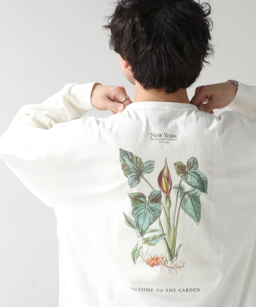 RAGEBLUE（レイジブルー）の「【NEWYORK BOTANICAL GARDEN】コラボプリントロンT（Tシャツ/カットソー・メンズ・ブラック/ホワイト系その他3/ホワイト/グリーン・LARGE/MEDIUM）」の18枚目の写真