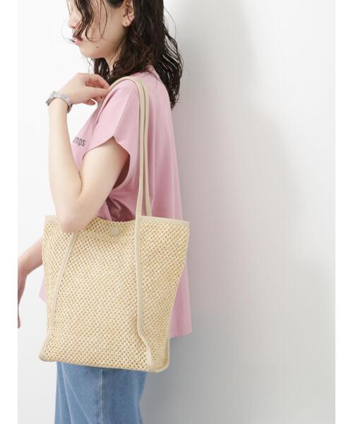 Samansa Mos2 blue（サマンサモスモスブルー）の「くるみパイピングサマートートバッグ（ハンドバッグ・レディース・ベージュ/ブラック/サックスブルー・ﾌﾘ-）」の19枚目の写真