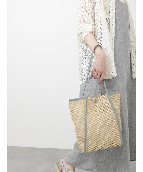 Samansa Mos2 blue（サマンサモスモスブルー）の「くるみパイピングサマートートバッグ（ハンドバッグ・レディース・ベージュ/ブラック/サックスブルー・ﾌﾘ-）」の21枚目の写真