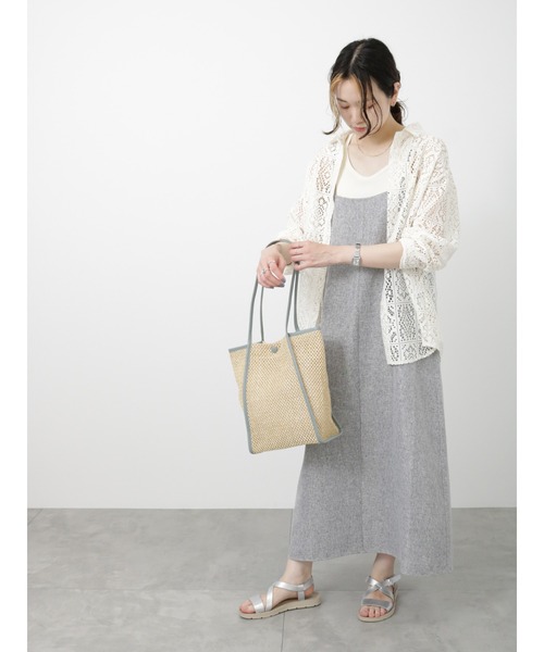 Samansa Mos2 blue（サマンサモスモスブルー）の「くるみパイピングサマートートバッグ（ハンドバッグ・レディース・ベージュ/ブラック/サックスブルー・ﾌﾘ-）」の13枚目の写真