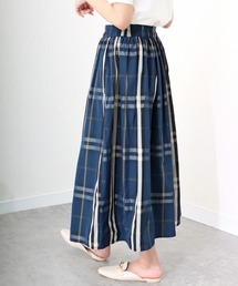 libelle more | 《洗える》ビッグチェック柄ロングフレアースカート(スカート)