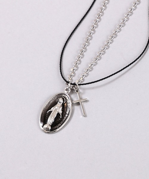 Figments（フィグメンツ）の「2連マリアコインネックレス（ネックレス・レディース・ブラック/ブルー・FREE）」の4枚目の写真