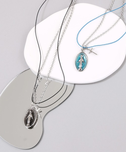 Figments（フィグメンツ）の「2連マリアコインネックレス（ネックレス・レディース・ブラック/ブルー・FREE）」の8枚目の写真