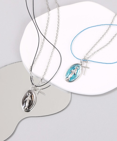 Figments（フィグメンツ）の「2連マリアコインネックレス（ネックレス・レディース・ブラック/ブルー・FREE）」の9枚目の写真