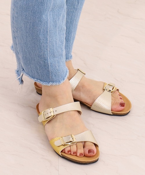 PLAKTON（プラクトン）の「【PLAKTON】別注ダブルベルトサンダル（サンダル・レディース・シルバー/ゴールド・L/M/S）」の14枚目の写真