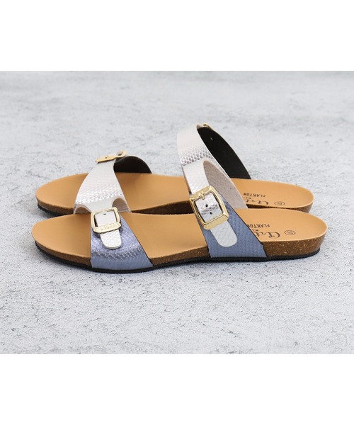 PLAKTON（プラクトン）の「【PLAKTON】別注ダブルベルトサンダル（サンダル・レディース・シルバー/ゴールド・L/M/S）」の5枚目の写真