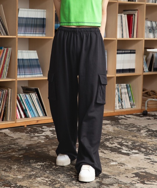 PBLIM(ページボーイリム)の「PBLIM/スウェットカーゴパンツ(スウェットパンツ・レディース・ブラック/グレー・MEDIUM/LARGE)」の1枚目の写真