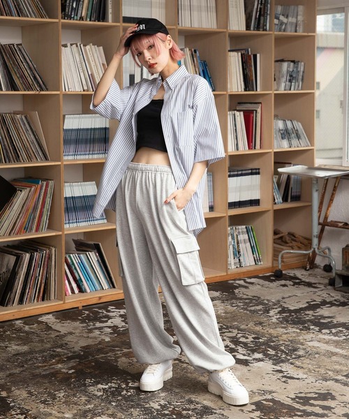 PBLIM(ページボーイリム)の「PBLIM/スウェットカーゴパンツ(スウェットパンツ・レディース・ブラック/グレー・MEDIUM/LARGE)」の10枚目の写真