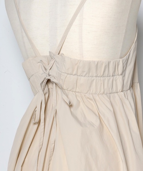 Bonjour Sagan（ボンジュールサガン）の「ナイロンレースアップキャミワンピース（ワンピース・レディース・ブラック/キナリ・FREE）」の6枚目の写真