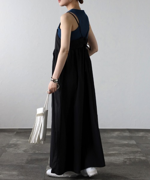 Bonjour Sagan（ボンジュールサガン）の「ナイロンレースアップキャミワンピース（ワンピース・レディース・ブラック/キナリ・FREE）」の17枚目の写真