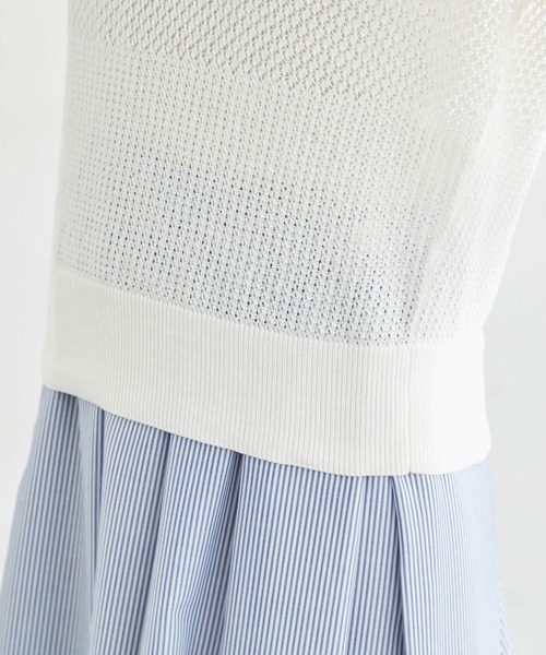 ROPE' PICNIC（ロペピクニック）の「ERI SILK 透かしドルマンニットプルオーバー（ニット/セーター・レディース・ブラック/ホワイト/ブルー・38）」の8枚目の写真