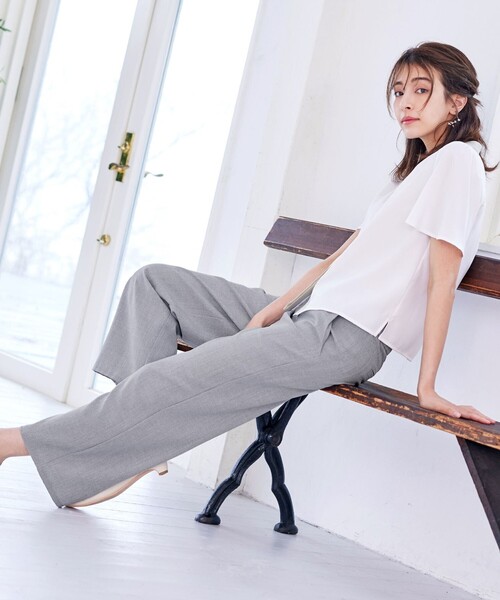 Tiaclasse(ティアクラッセ)の「【新色追加・洗える】ストレートワイドパンツ(その他パンツ・レディース・チャコールグレー/モカ/ブラック/ネイビー・XXL/XL)」の8枚目の写真