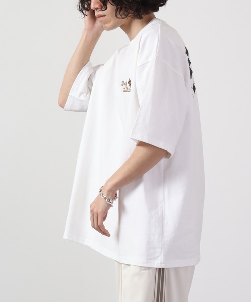 ATELANE(アテレーン)の「ルーズシルエット刺繍半袖Tシャツ(Tシャツ/カットソー・メンズ・ホワイト/ブラック/グリーン・M/L)」の18枚目の写真