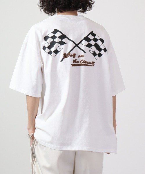 ATELANE(アテレーン)の「ルーズシルエット刺繍半袖Tシャツ(Tシャツ/カットソー・メンズ・ホワイト/ブラック/グリーン・M/L)」の10枚目の写真