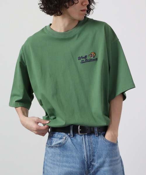 ATELANE(アテレーン)の「ルーズシルエット刺繍半袖Tシャツ(Tシャツ/カットソー・メンズ・ホワイト/ブラック/グリーン・M/L)」の16枚目の写真