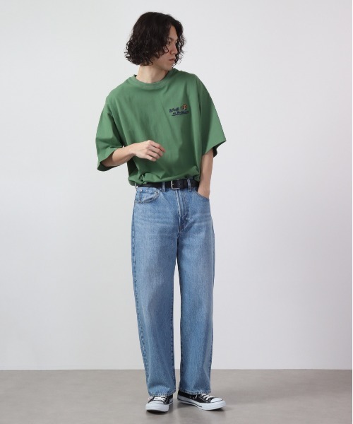 ATELANE(アテレーン)の「ルーズシルエット刺繍半袖Tシャツ(Tシャツ/カットソー・メンズ・ホワイト/ブラック/グリーン・M/L)」の20枚目の写真