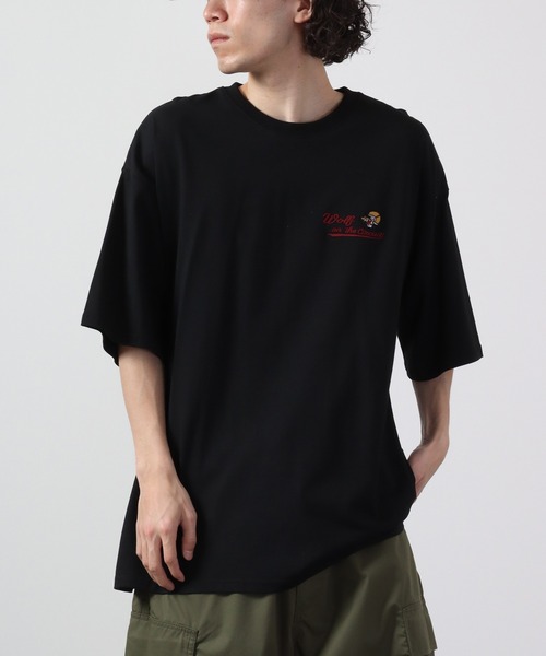 ATELANE(アテレーン)の「ルーズシルエット刺繍半袖Tシャツ(Tシャツ/カットソー・メンズ・ホワイト/ブラック/グリーン・M/L)」の22枚目の写真