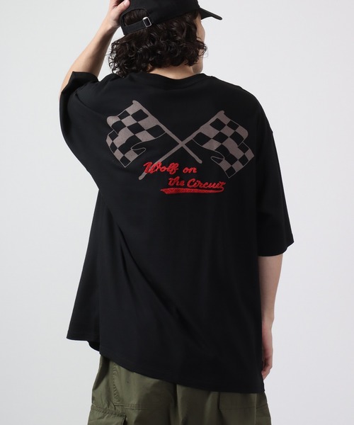 ATELANE(アテレーン)の「ルーズシルエット刺繍半袖Tシャツ(Tシャツ/カットソー・メンズ・ホワイト/ブラック/グリーン・M/L)」の19枚目の写真