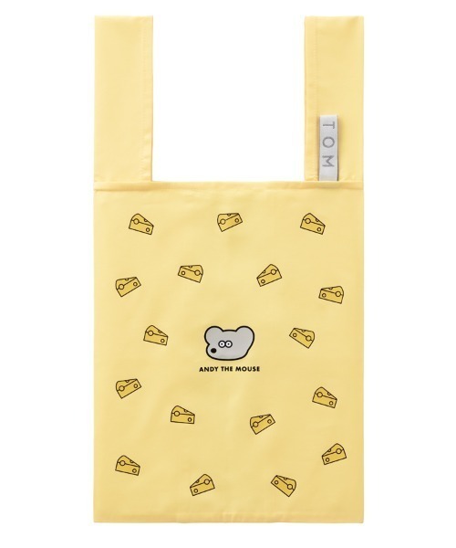 Andy(アンディ)の「MOTTERU/ねずみのANDYクルリトデイリーバッグ総柄チーズ(エコバッグ/サブバッグ・レディース・イエロー/ブルーグレー・FREE)」の2枚目の写真