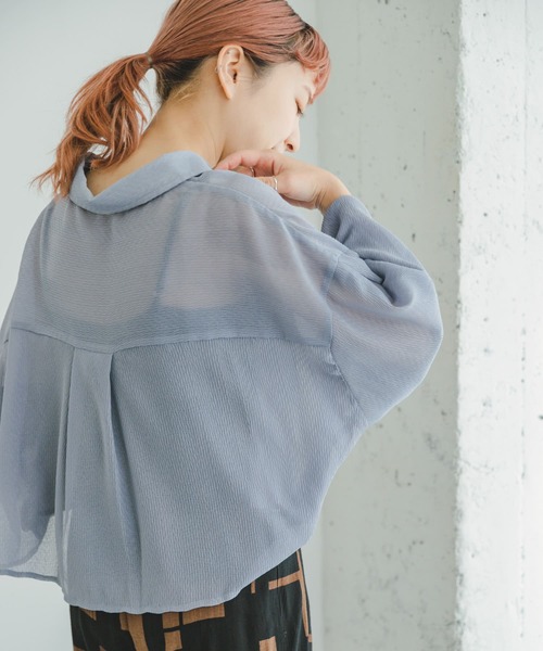 ITEMS URBANRESEARCH（アイテムズ アーバンリサーチ）の「ヨウリュウシアークロップドシャツ（シャツ/ブラウス・レディース・イエロー/ラベンダー/オフホワイト・FREE）」の18枚目の写真