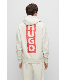 マーカースタイルHUGOロゴ リラックスフィット コットンフーディ
