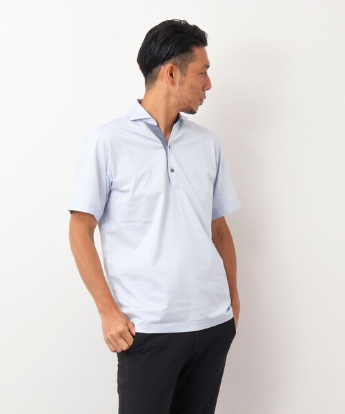 Stutostein Nolley's（シュテットシュタインノーリーズ）の「《ビジカジ対応》スキッパーカッタウェイポロシャツ（ポロシャツ・メンズ・ブルー/サックスブルー/ネイビー・M/L/XL）」の9枚目の写真