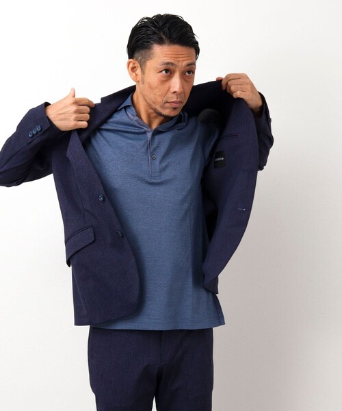 Stutostein Nolley's（シュテットシュタインノーリーズ）の「《ビジカジ対応》スキッパーカッタウェイポロシャツ（ポロシャツ・メンズ・ブルー/サックスブルー/ネイビー・M/L/XL）」の19枚目の写真