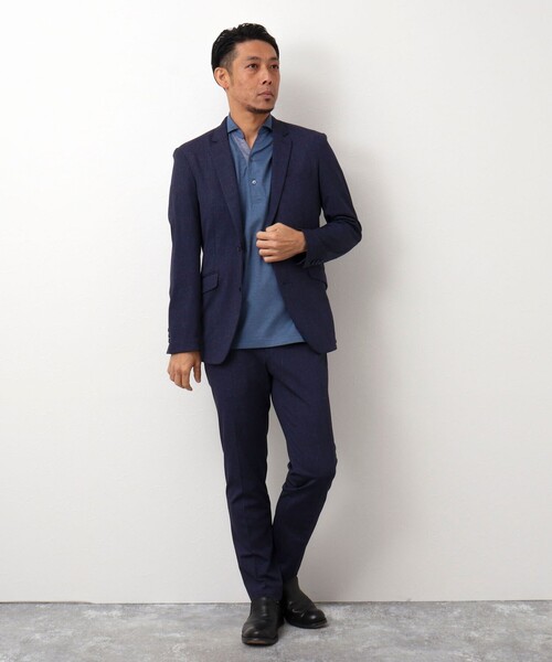 Stutostein Nolley's（シュテットシュタインノーリーズ）の「《ビジカジ対応》スキッパーカッタウェイポロシャツ（ポロシャツ・メンズ・ブルー/サックスブルー/ネイビー・M/L/XL）」の22枚目の写真