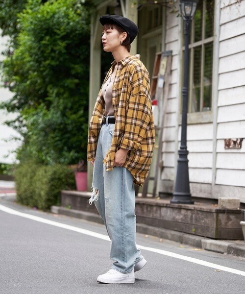 ブラウス シャツ 「U.S. POLO ASSN」ワイドシルエット フランネルチェック シャツ レディース U.S. POLO ASSN】ワイドシルエット フランネルチェック シャツ