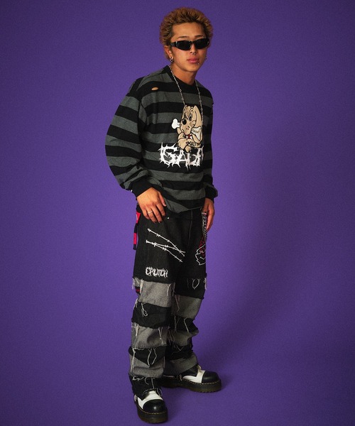 GALFY（ガルフィー）の「GALFY-ビリビリボーダーLSTEE（Tシャツ