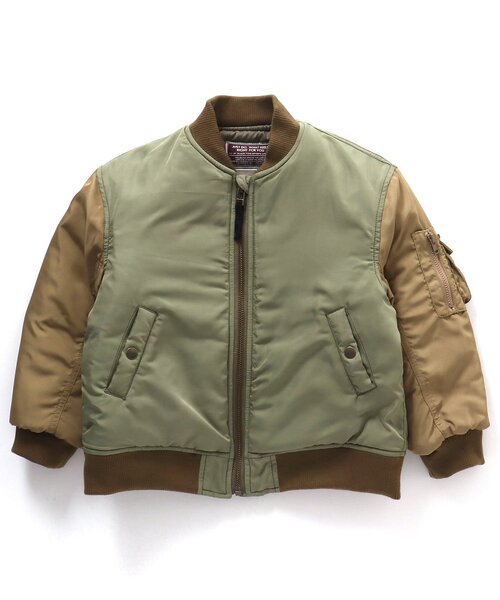 BREEZE（ブリーズ）の「中綿MA-1ブルゾン（MA-1・キッズ・カーキ・80/90/110/130/140/120/100）」の5枚目の写真