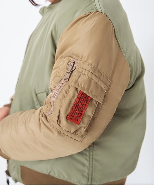 BREEZE（ブリーズ）の「中綿MA-1ブルゾン（MA-1・キッズ・カーキ・80/90/110/130/140/120/100）」の9枚目の写真