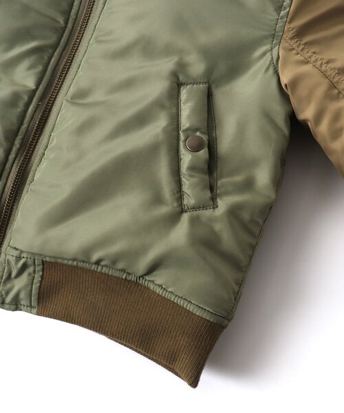 BREEZE（ブリーズ）の「中綿MA-1ブルゾン（MA-1・キッズ・カーキ・80/90/110/130/140/120/100）」の15枚目の写真