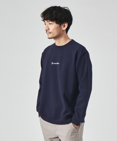 ABAHOUSE GRAY(アバハウスグレイ)の「【Grandeur】シルキーダンボール ロゴ 長袖 Tシャツ(Tシャツ/カットソー・メンズ・グレイッシュベージュ/ホワイト/グリーン/ネイビー/スモークピンク・46/48)」の4枚目の写真
