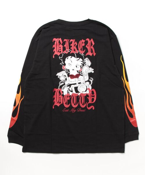 BETTY BOOP(ベティ・ブープ)の「【ベティーコレクション】バックプリント長袖Tシャツ(Tシャツ/カットソー・レディース・オフホワイト/ブラック/スミクロ・ONESIZE)」の4枚目の写真