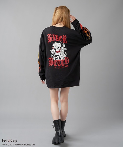 BETTY BOOP(ベティ・ブープ)の「【ベティーコレクション】バックプリント長袖Tシャツ(Tシャツ/カットソー・レディース・オフホワイト/ブラック/スミクロ・ONESIZE)」の20枚目の写真