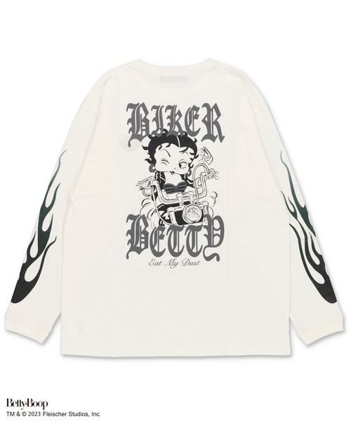 BETTY BOOP(ベティ・ブープ)の「【ベティーコレクション】バックプリント長袖Tシャツ(Tシャツ/カットソー・レディース・オフホワイト/ブラック/スミクロ・ONESIZE)」の13枚目の写真