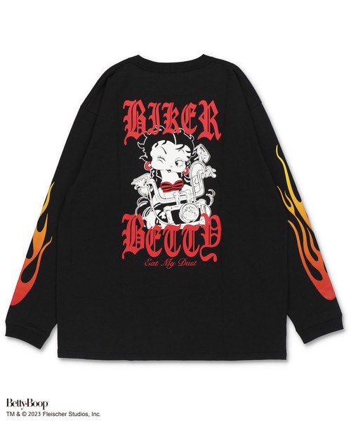 BETTY BOOP(ベティ・ブープ)の「【ベティーコレクション】バックプリント長袖Tシャツ(Tシャツ/カットソー・レディース・オフホワイト/ブラック/スミクロ・ONESIZE)」の11枚目の写真