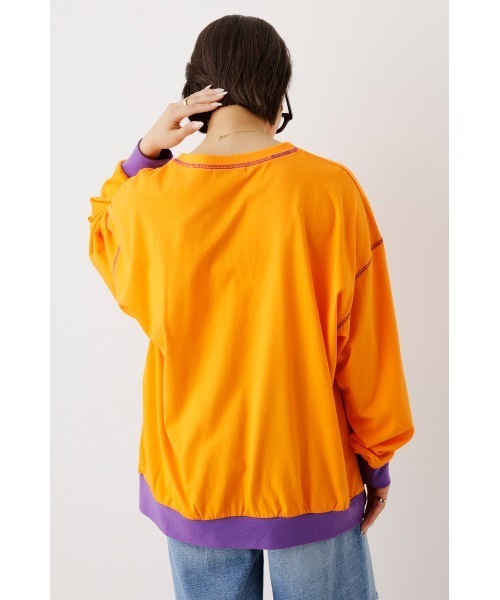 RODEO CROWNS WIDE BOWL（ロデオクラウンズワイドボウル）の「Color ステッチL/S Tシャツ（Tシャツ/カットソー・レディース・ホワイト/ターコイズブルー/オレンジ・FREE）」の6枚目の写真